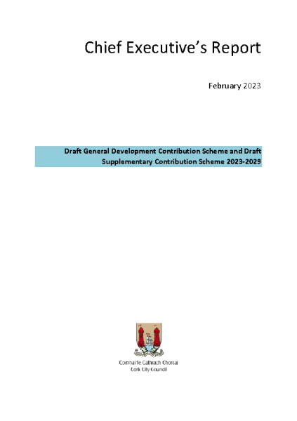 Chief Executive's Report on Draft Development Contributions Scheme 2023-2029 front page preview
                              