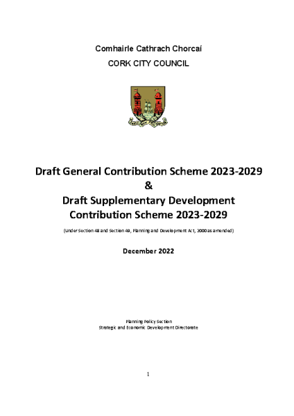 Draft Development Contribution Scheme 2023-2029 front page preview
                              