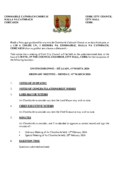 11-03-2024 - Agenda - Council Meeting front page preview
                              