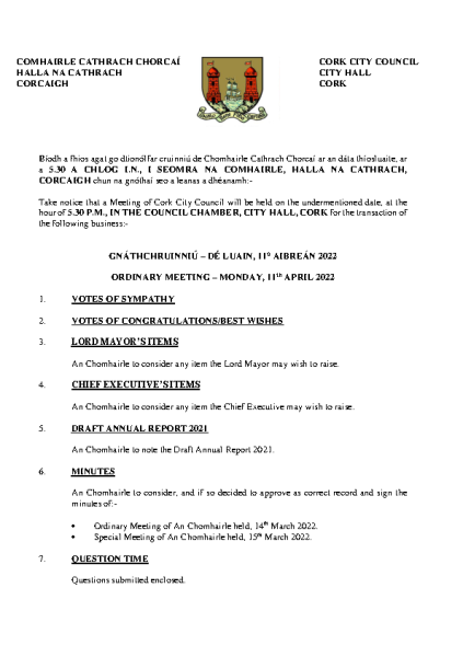 11-04-22 - Agenda - Council Meeting front page preview
                              