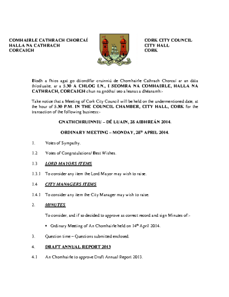 2014-04-28 - Agenda - Council Meeting front page preview
                              