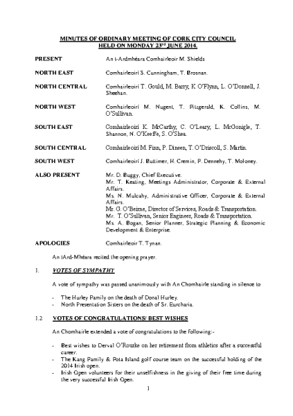 2014-06-23 - Minutes - Council Meeting front page preview
                              