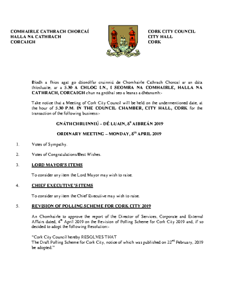 2019-04-08 - Agenda - Council Meeting. front page preview
                              