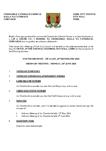 24-06-2024 - Agenda - Council Meeting front page preview
                              