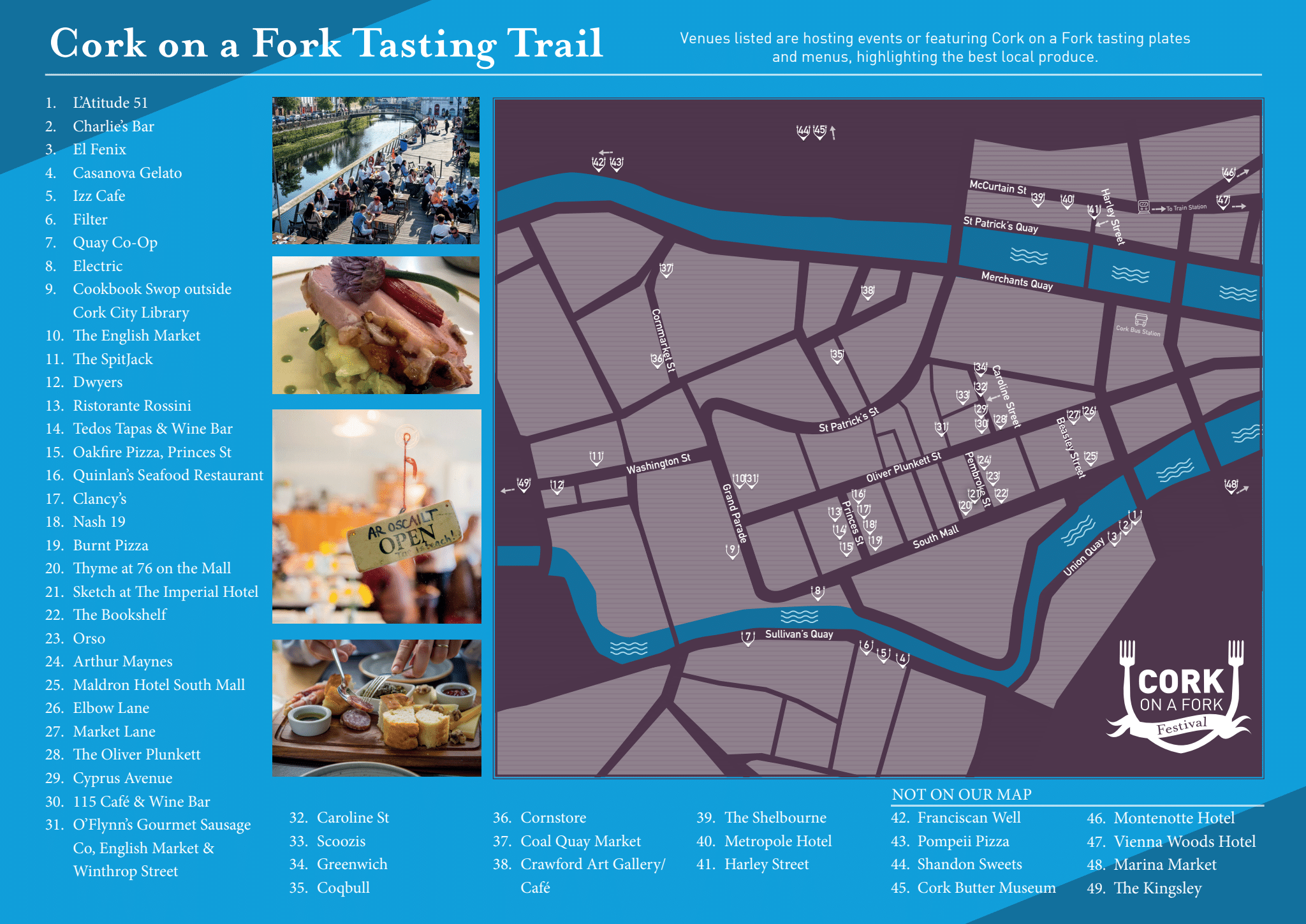 New Cork On a Fork Food Trail map