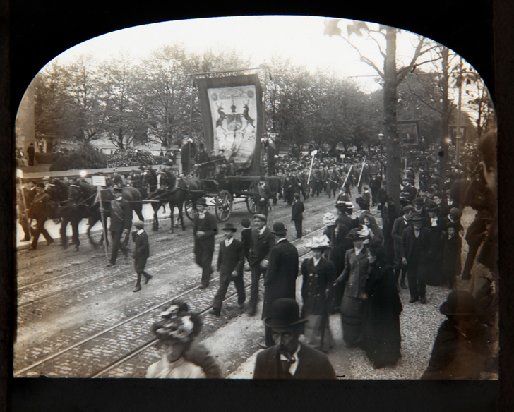 1777.2143-P6.1-Photo-Cork-Camera-Club-Procession-with-Horse-Drawn-Car-with-Banner