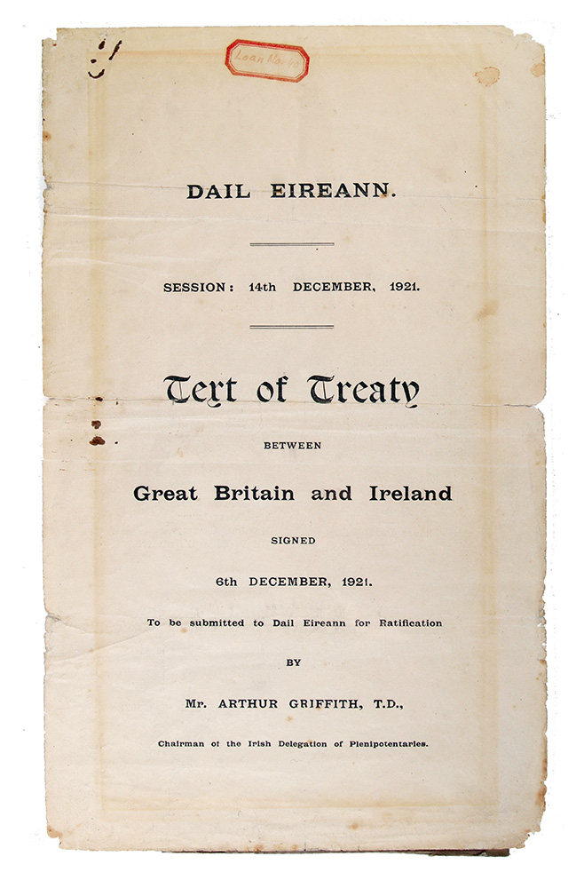 Certificate-Of-The-Treaty-Between-Ireland-Britian-1921