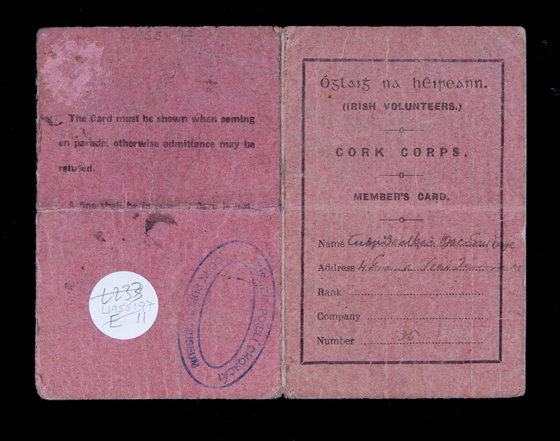 Membership-Card-Irish-Volunteers-Cork-Corps-owned-by-Terence-MacSwiney