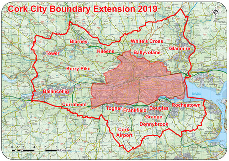 Cork City Boundary Extension Map 2019