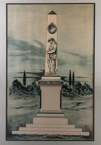 Drawing of the Great War Monument, South Mall, Cork.