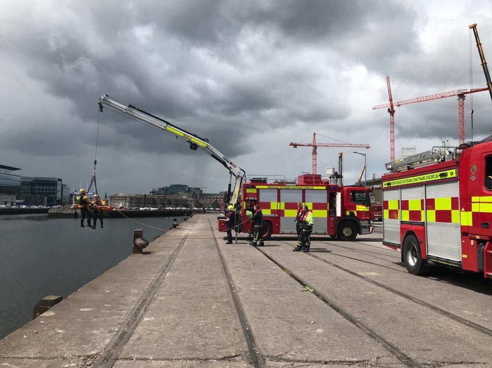 Fire service conducting a water rescue