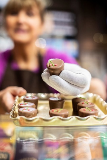 close up of chocolates