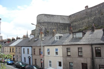 Exterior view with houses below