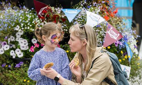 Parent and Child at Food Picnic