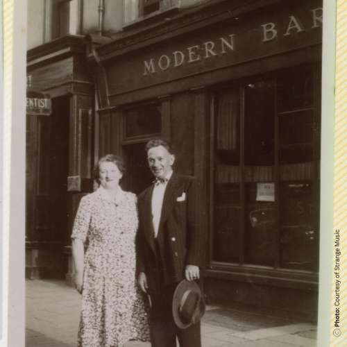 Rory's Mom and Dad outside their home on Mac Curtain Street