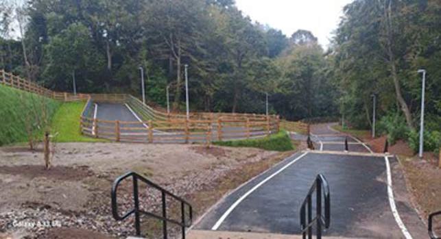 Cycle steps with by-pass looking North