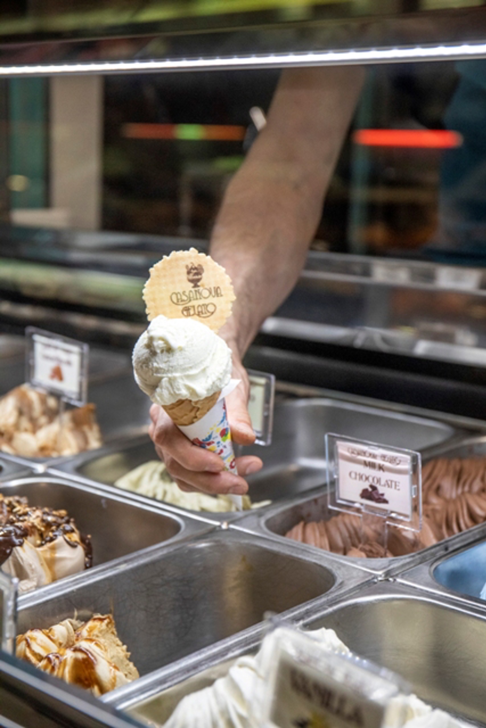 A scoop of casanova Gelato