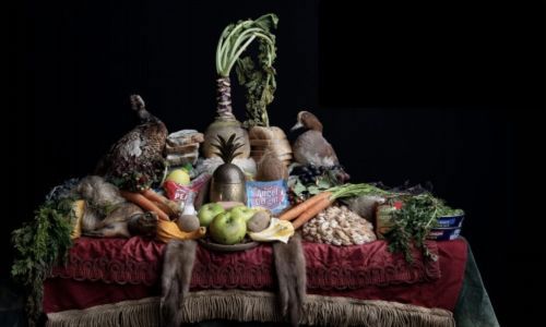 Vegetables displayed on table