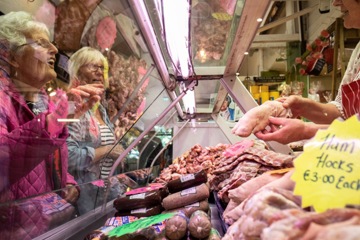 Chicken and black pudding display