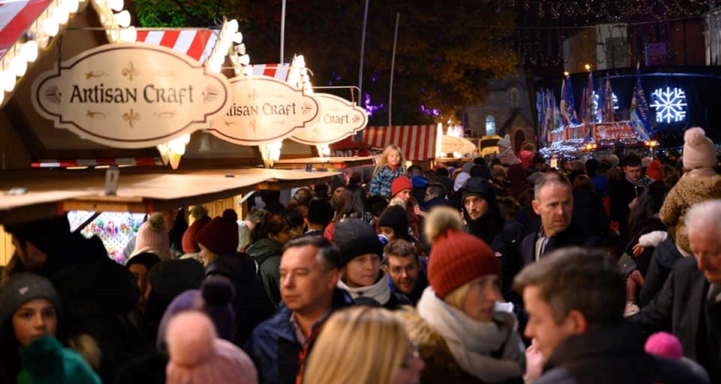 Christmas Market At Night Time