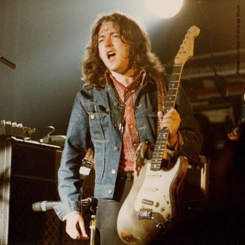 Rory with his Fender Stratocaster he bought from Crowley's Music Centre