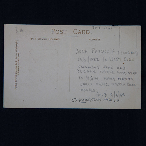 Reverse of Creighton Hale Postcard