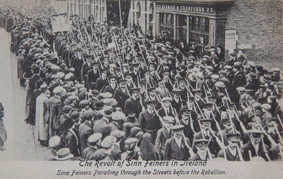 Volunteers-marching-through-the-street-od-Cork-before-the-1916-Rebellion Volunteers-marching-through-the-street-od-Cork-before-the-1916-Rebellion