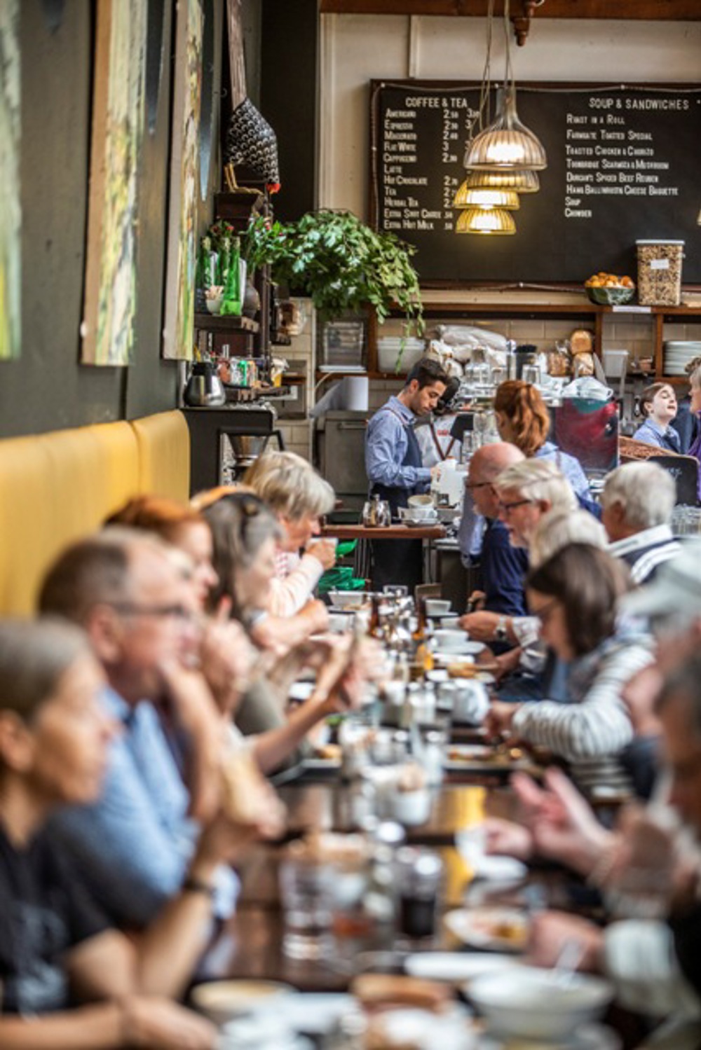 Shot of a crowded café